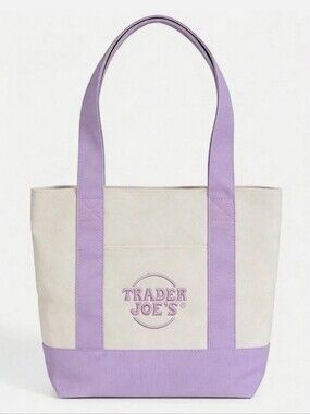Trader Joe's Lilac Canvas Mini Tote Bags